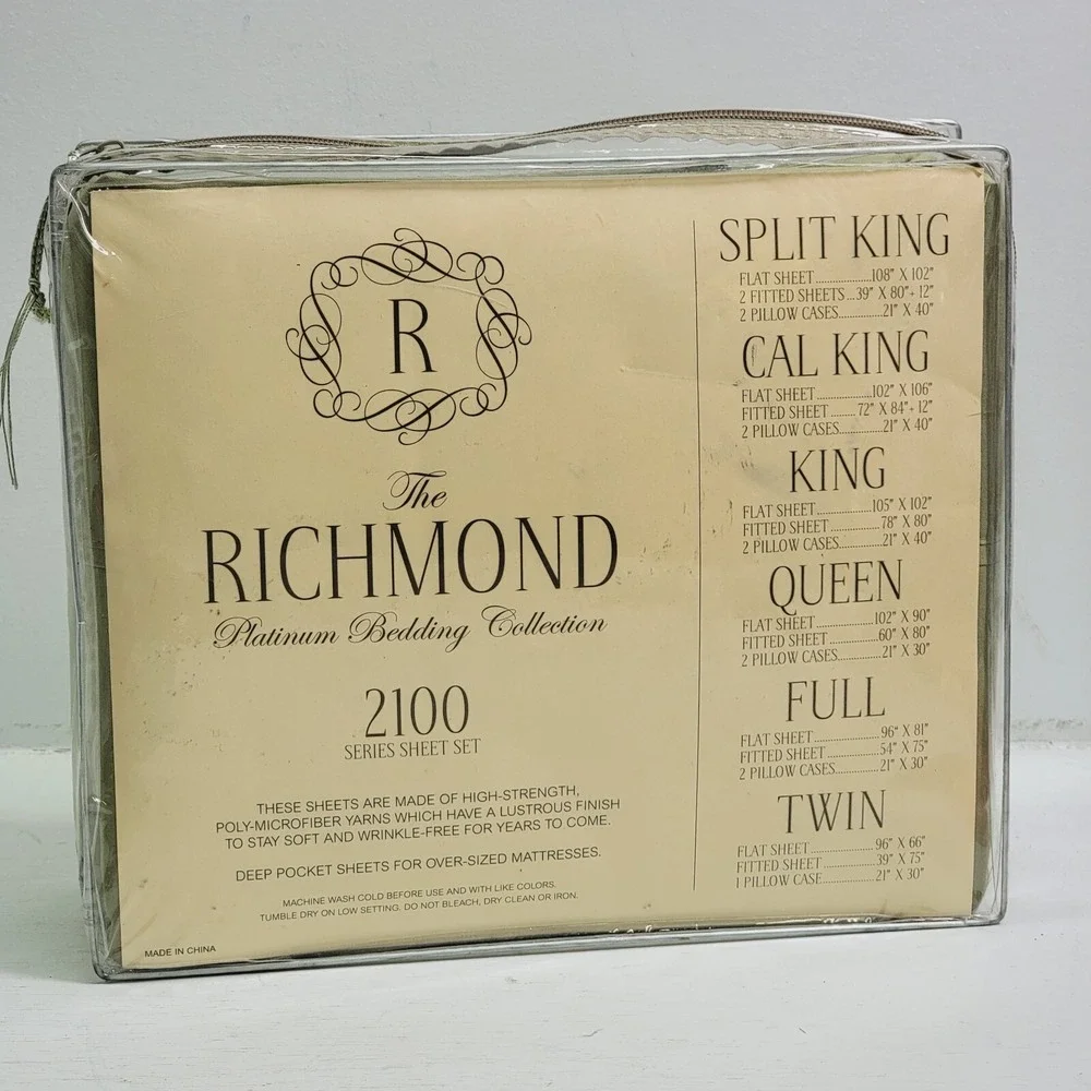 Richmond 2100 Count Deluxe 4pc Poly Microfiber Deep Pocket Green Bed Sheet Set